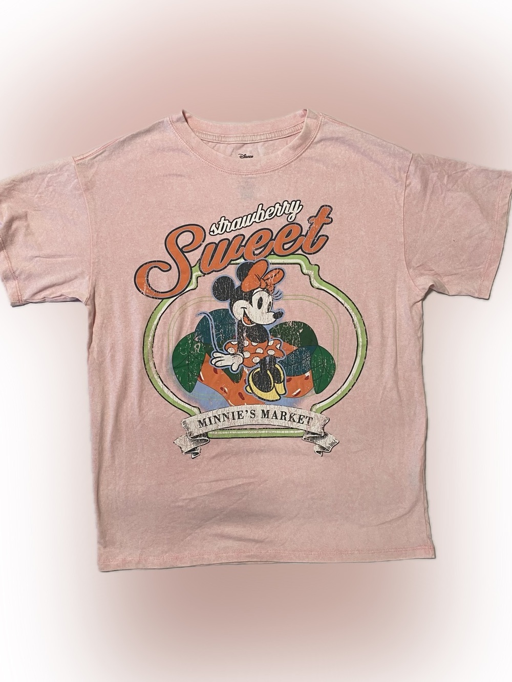 Disney vintage style Pink Minnie 'Strawberry Sweet' Graphic Tee